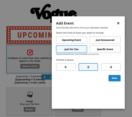 Opendate Events Widget
